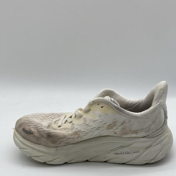 Mens Size 6B Hoka One One Clifton 8 1119393 WWH White Sand Running Shoes - Picture 4 of 8